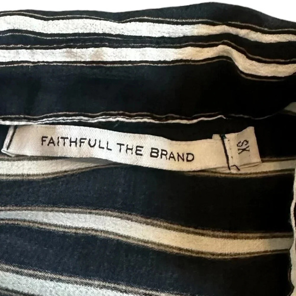 Faithfull The Brand Black White Striped Romper Shorts One Piece Size XS Women's - Picture 11 of 12